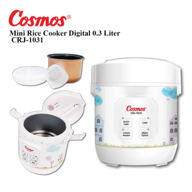 Magic Com / Rice Cooker Cosmos CRJ 1031 0,3 Liter Mini Cooker Digital Bagus Murah Garansi Resmi