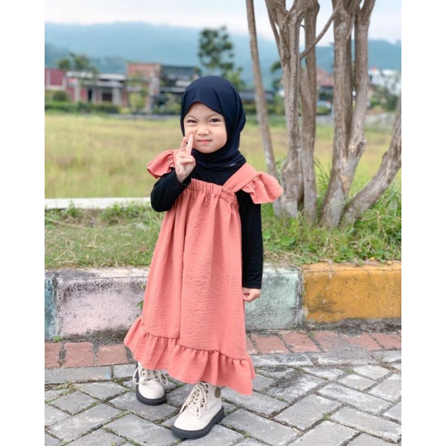 Dress Anak Syabila Ruffle 1-3 Tahun / Dress Rok Anak Harian BabyCrepe