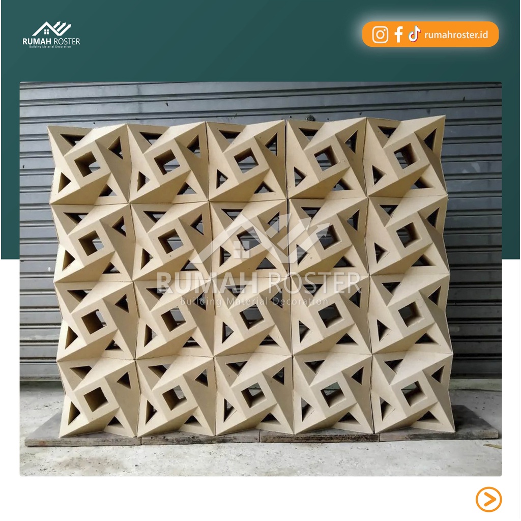 Roster Beton/Roster Modern/Loster Beton/Lubang Angin minimalis putih/ Roster Beton Motif Kipas | rum