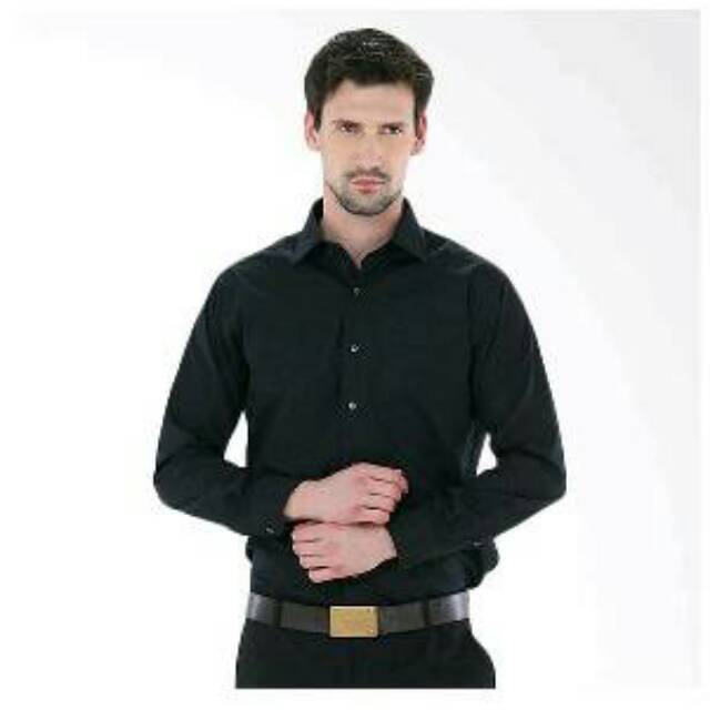KEMEJA ALISAN HITAM POLOS