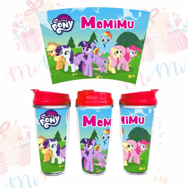 

Tumbler Souvenir/Kado/Merchandise Custom Nama Little Pony