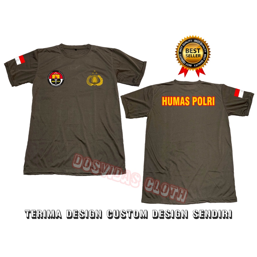 PREMIUM Kaos Dalam / Kaos Dalaman Baju Dinas Polisi HUMAS POLRI (WARNA COKLAT) TERBARU