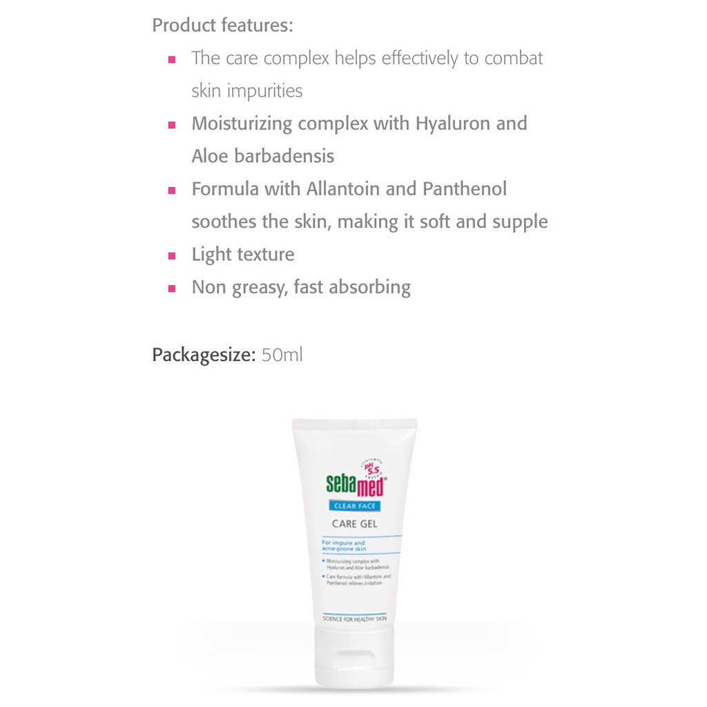 ★ BB ★ Sebamed Clear Face Care Gel | 50 ML