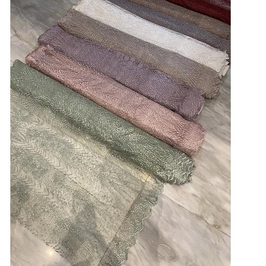 Paling Disukai.. Bahan Kain Kebaya Brukat Brokat Tile Bordir Premium Elisaab New Series Warna Hijau 