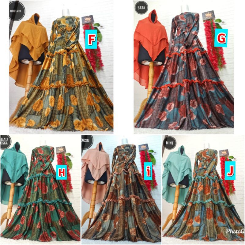 gamis misbi,misbee,misby set khimar ceruty