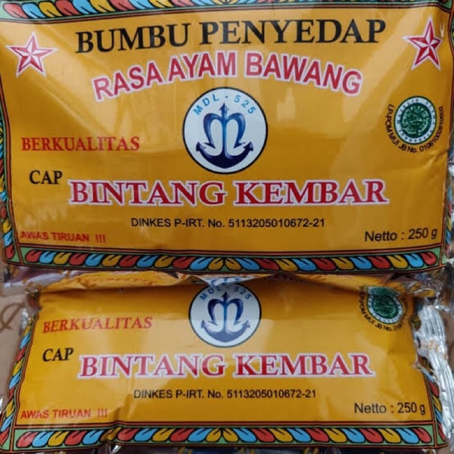 

Bumbu penyedap rasa ayam bawang cap bintang kembar