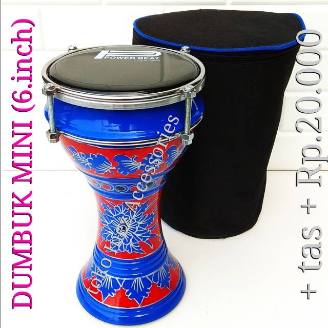 Dumbuk pinggang marawis mini atau Gendang Anak 6.inc N.6