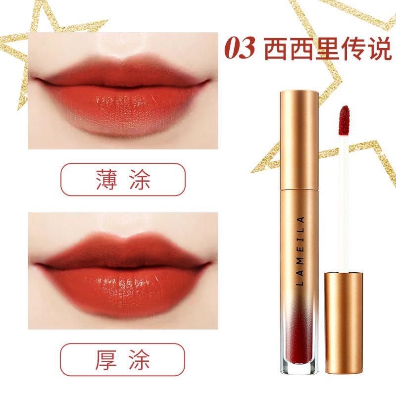 (COD) LAMEILA Lip Glaze Lipstik Pelembab Tahan Lama Lip Gloss Pewarna Bibir Cair Pelembab Lipstik