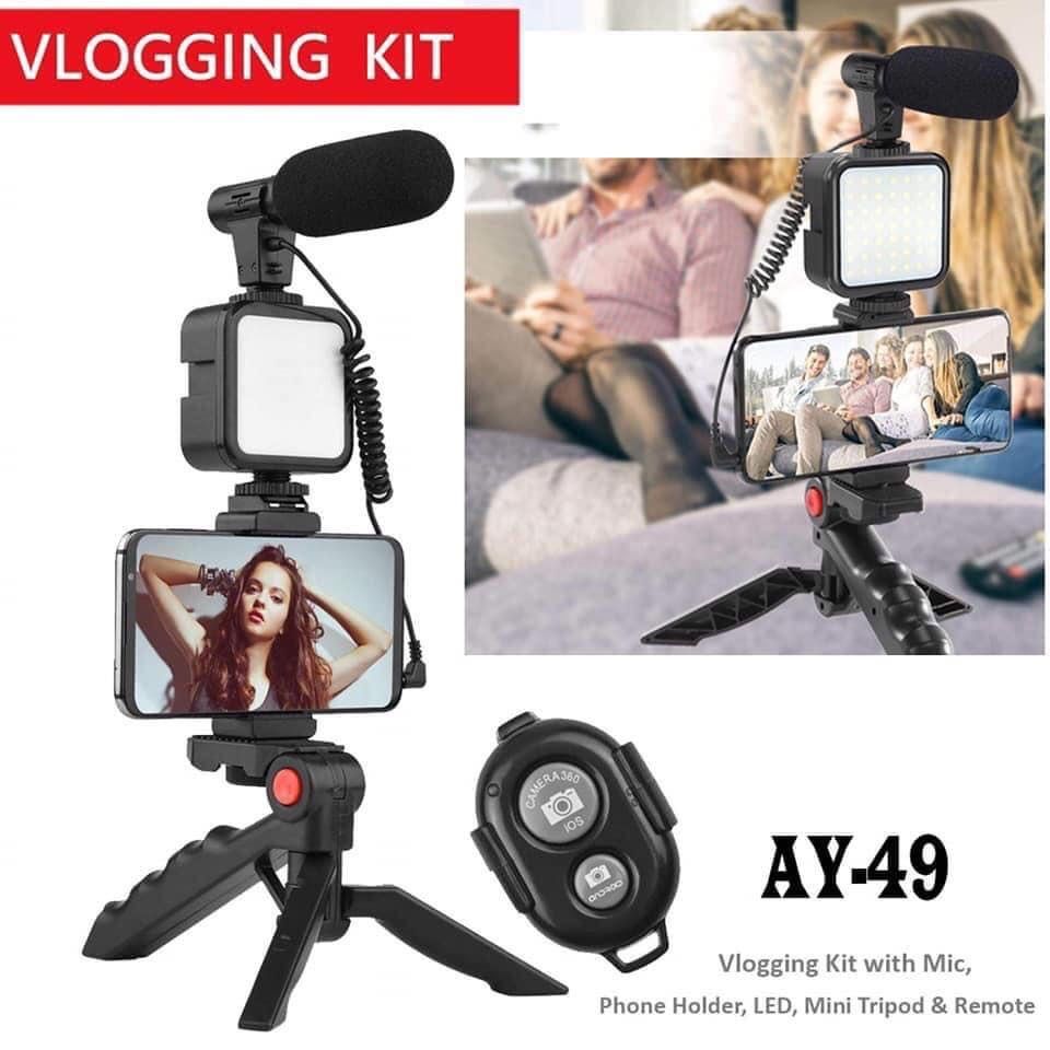 VIDEO MAKING KIT TRIPOD UNTUK VLOGER DENGAN MICROPHONE