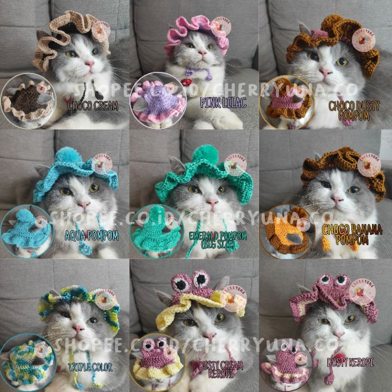 Topi Kucing Rajut ~ Request Warna