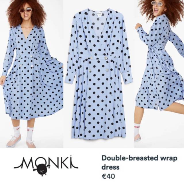 monki buttoned wrap dress