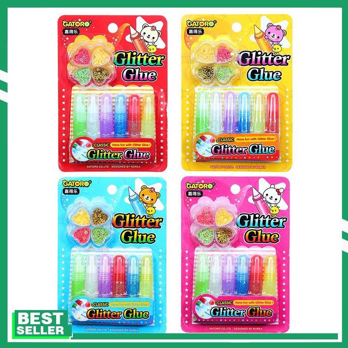 

6PCS DIY Slime Jelly Glitter Glue Pen Painting Kit Gift Collection