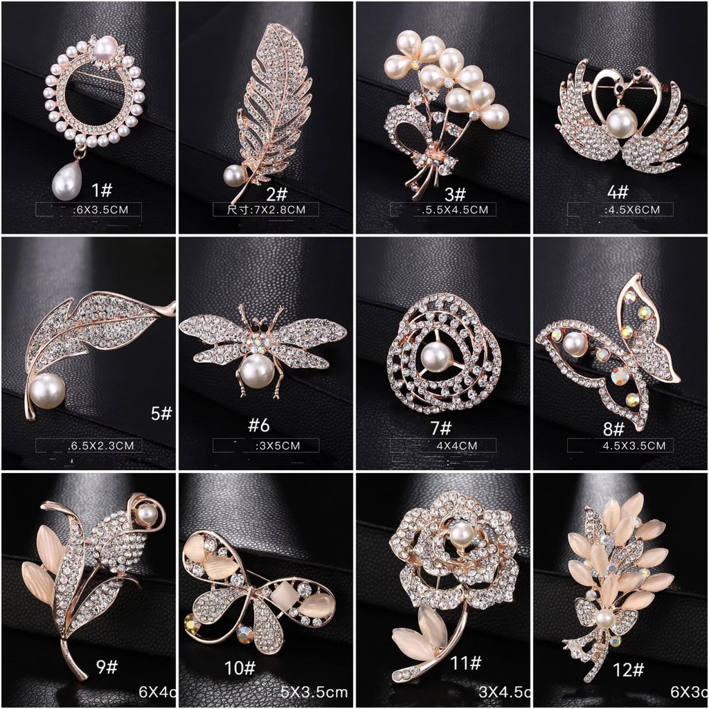 Elegant Pin Bros Cantik ala Korea - premium brooch - aksesoris hijab - bros kebaya