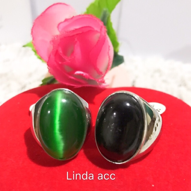 cincin titanium permata giok cincin cewek /cincin cowok 88