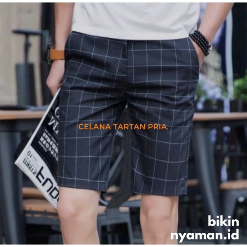 Celana Pendek Tartan Pria Kotak kotak terbaru premium Good Quality