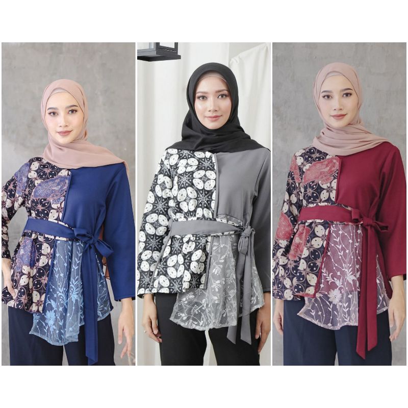 BAJU BATIK WANITA MODERN MONALISA GENES M,L,XL,XXL asli PEKALONGAN