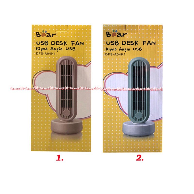 Bear Table Fan Swing Pink Green Vintage Kipas Angin Meja USB