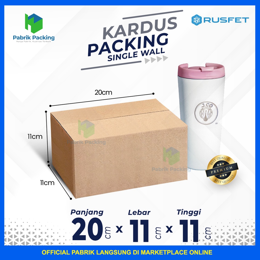 

Kardus Packing | Karton Box Rusfet Polos Kraft Single Wall Size 20x11x11cm Termurah