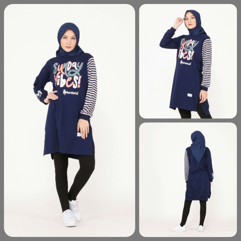 Mareema Atasan Tunik / Baju Muslim Tunik / Tunik Rib Belakang - Sakira Tunik JoyJoy