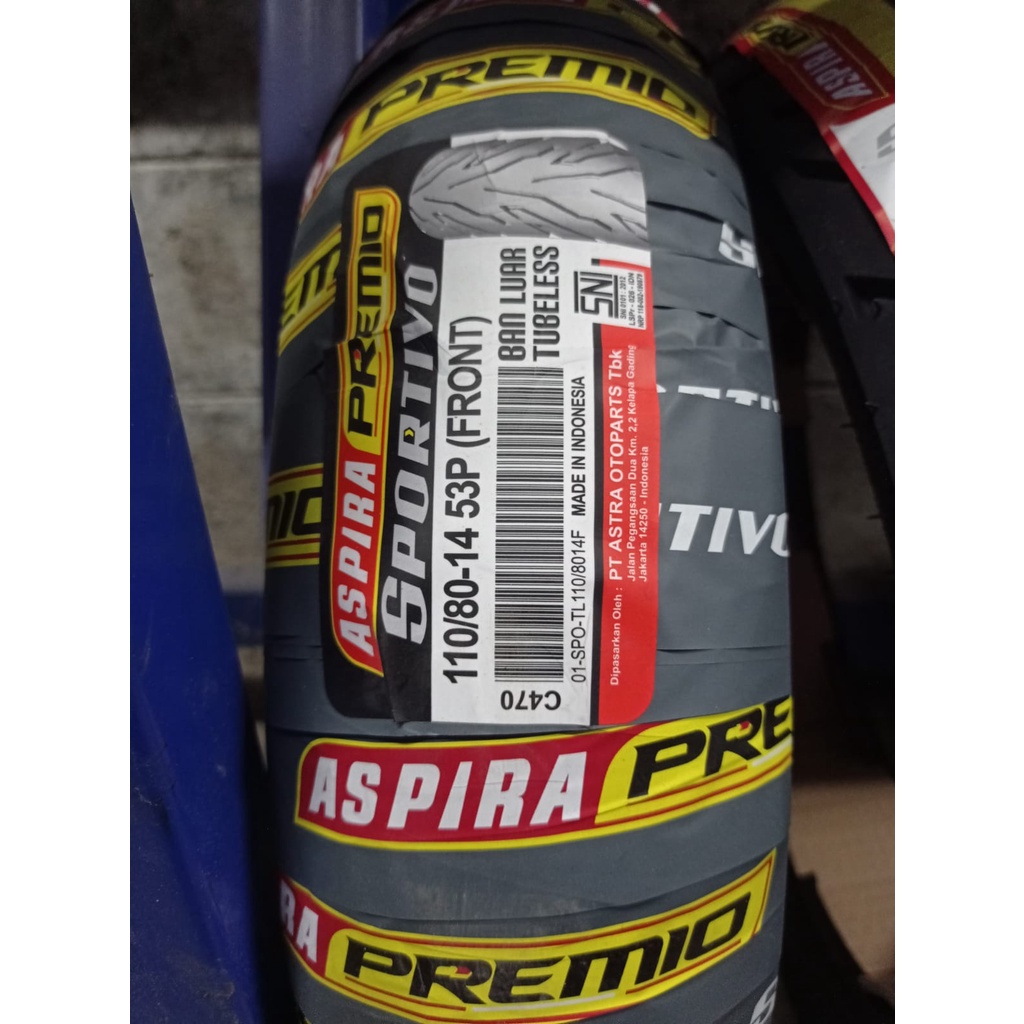 Ban motor matic Aspira Premio Sportivo 110 80 14 F Tubeless