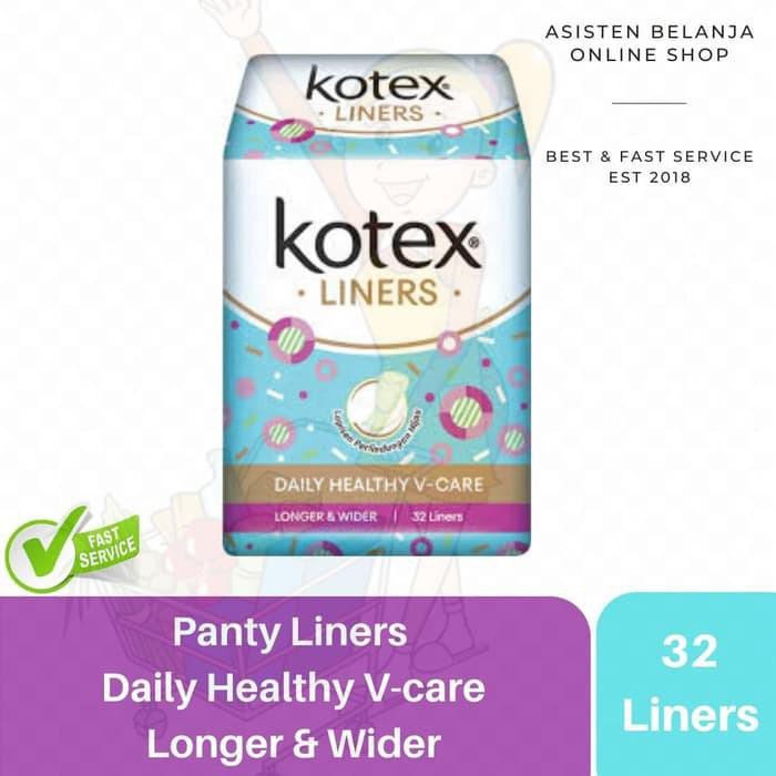 Kotex Liners Daily Healthy V-Care 32 Pcs Longer & Wider Panty Liner