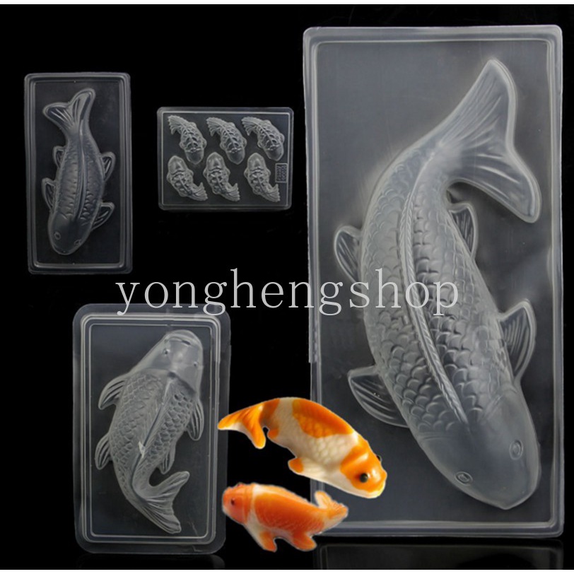 3d Cetakan Bentuk Ikan Koi Cetakan Kue Coklat Jelly Sugarcraft Rice Mould DIY Cetakan Dekorasi Kue Alat Kue Dapur Handmade Baking