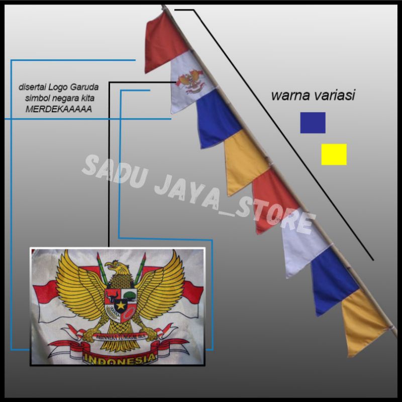 UMBUL-UMBUL WARNA WARNI ISI 1pcs/BENDERA UMBUL UMBUL MERAH PUTIH/BENDERA UMBUL UMBUL WARNA WARNI/BEN