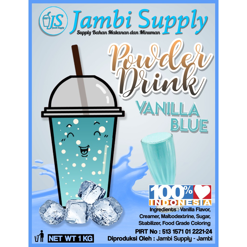 

POWDER DRINK VANILA BLUE MINUMAN BUBUK RASA VANILA BLUE 1KG