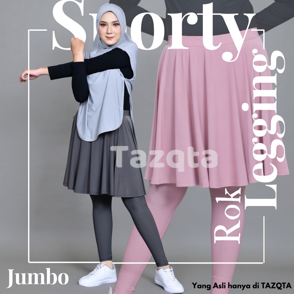Legging Rok Olahraga Legging Rok Jumbo Sport Model Payung Skirt Leging Wanita Jersey Premium