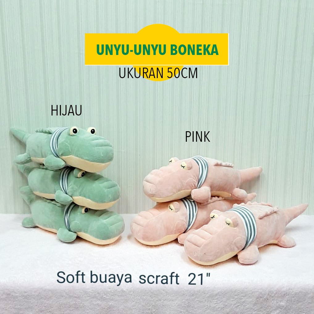 boneka crocodile buaya 50cm lembut animal kado ultah souvenir import