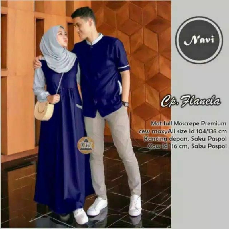 COUPLE GAMIS LEBARAN HEM FLANELLA WANITA TERBARU MODERN EID SERIES MUSLIM MUSLIMAH KEREN