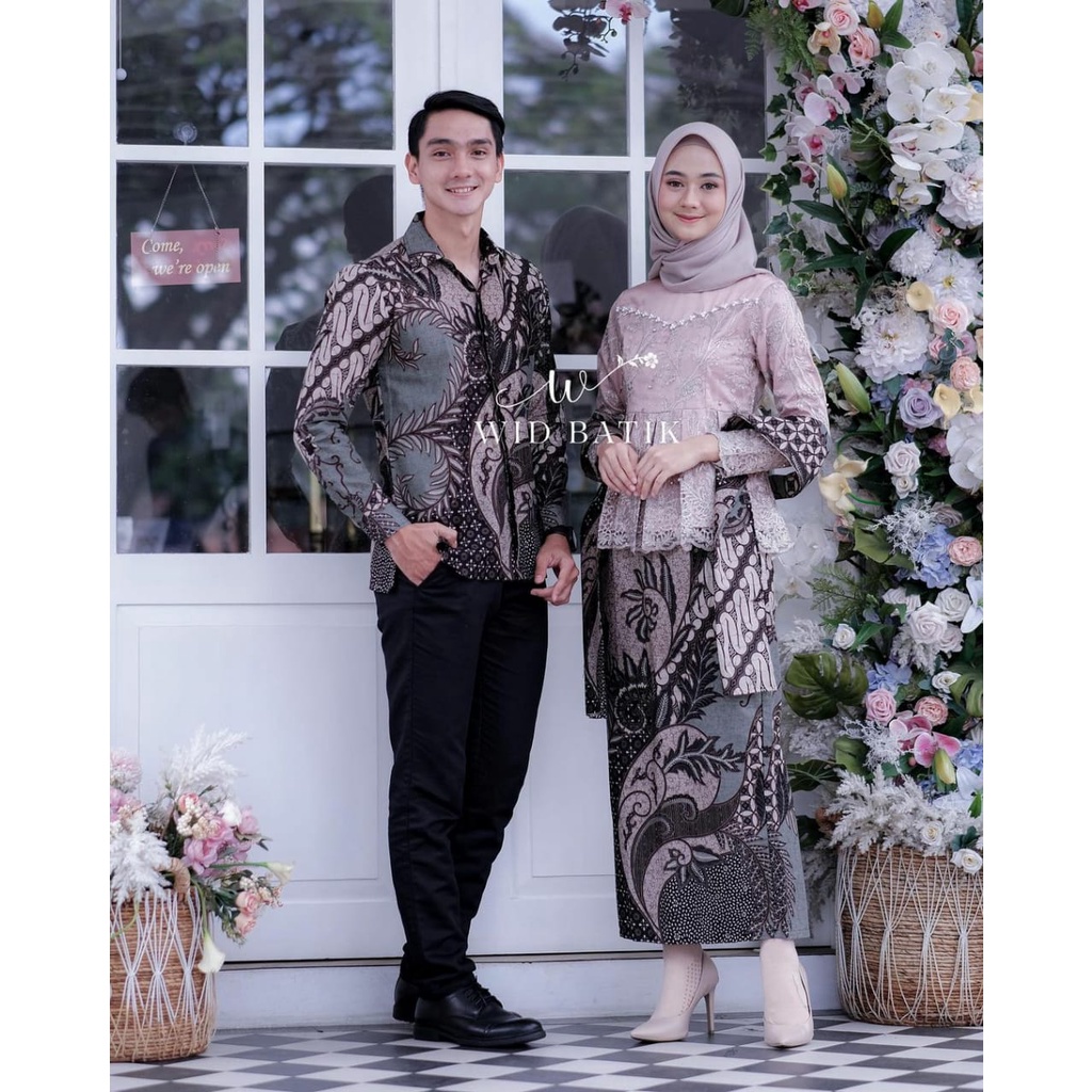 KHANSABATIK [ADA JUMBO] TERMURAH! BATIK KEBAYA COUPLE PASANGAN ADIVA BROKAT Kebaya Tunangan Lamaran Modern