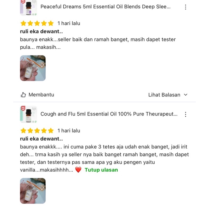 BLISS SCENTS  Paket Cough and Flu + Immune Booster Essential Oil Blend 100% Murni Therapeutic Grade Aromaterapi Aromatherapy