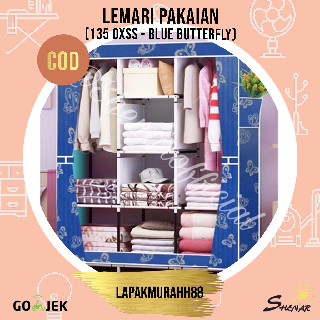 LEMARI PORTABLE/LEMARI PAKAIAN/LEMARI ANAK KARAKTER/BUKA SAMPING JUMBO (135 - OXSS )-LAPAKMURAHH88