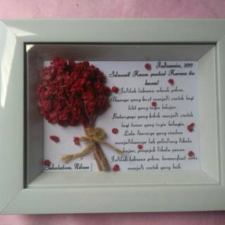Edelweiss in frame bunga  abadi edelweis  kado wisuda 