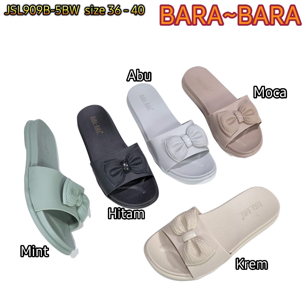 BARA BARA ORIGINAL sandal karet empuk murah jelly import sendal wanita pita barabara cewek JSL909B-5BW