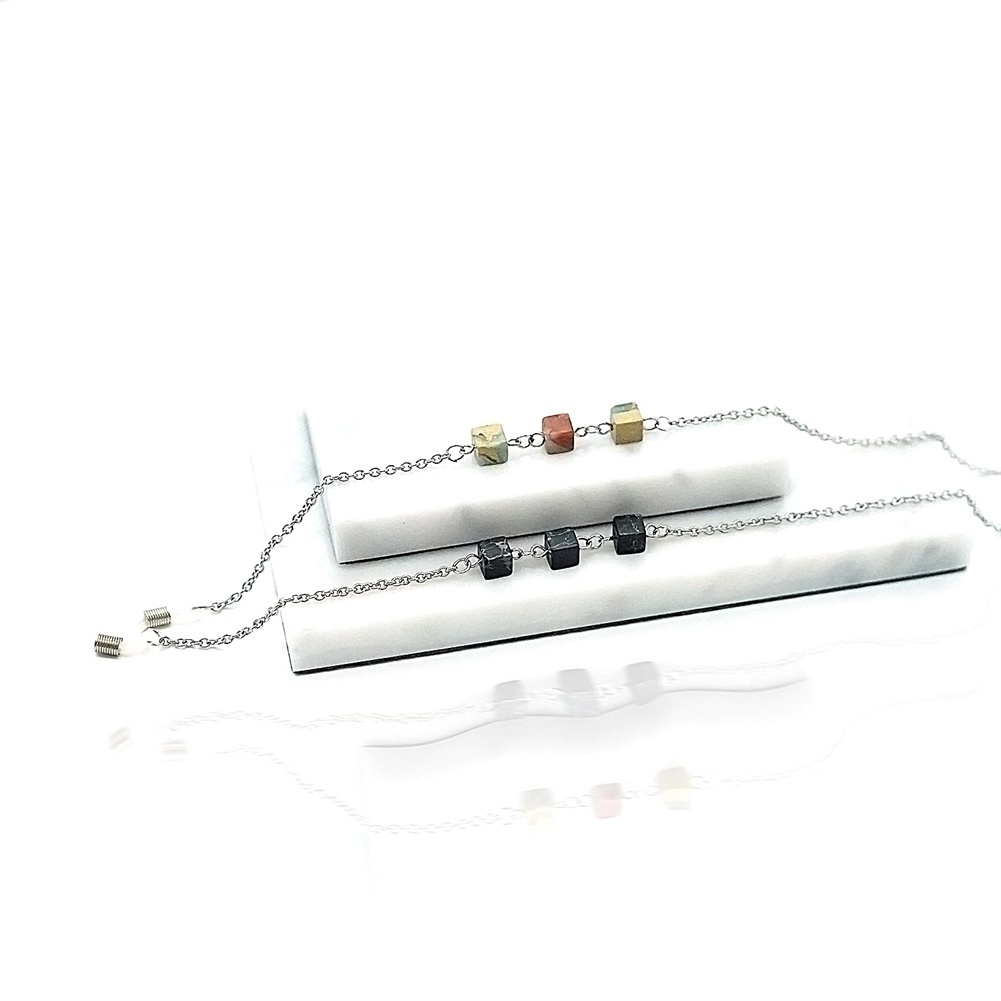 Mask Rope Glasses Chain Glasses Decorative Accessories Cube Multicolor Pendant Metal Glasses Chain Anti-slip Mask Extension Strap Glasses Lanyard Mask Chain -OW-