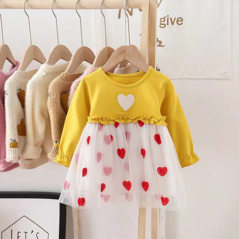 gos CC3 DRESS IMPORT FALL IN LOVE JD053 EBV Baju Dress Anak Perempuan Import