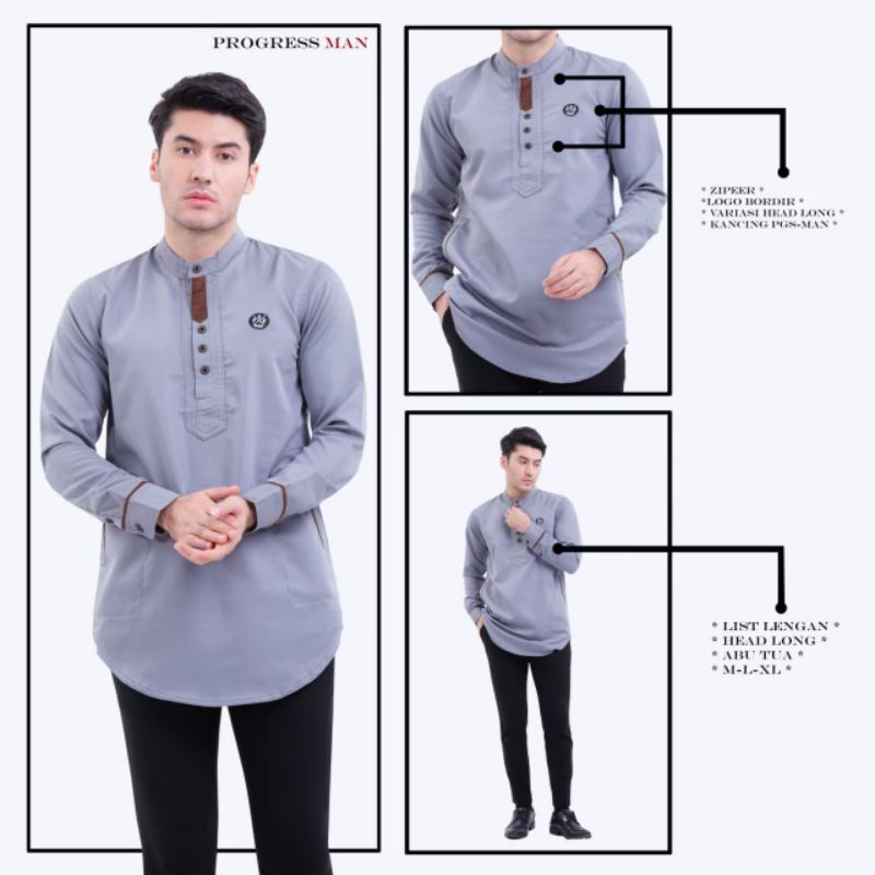 Baju Koko Kurta Pria Panjang Original Progressman Terbaru Murah