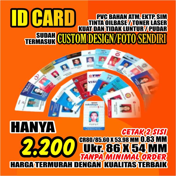 

ID Card Kartu Identitas Member Anggota Karyawan Parkir Siswa - 0.83 MM
