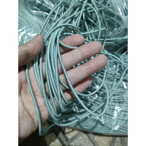 tali bulat elastis tali string elastis/tali karet bulat  3mm 13 warna( permeter)-Mint