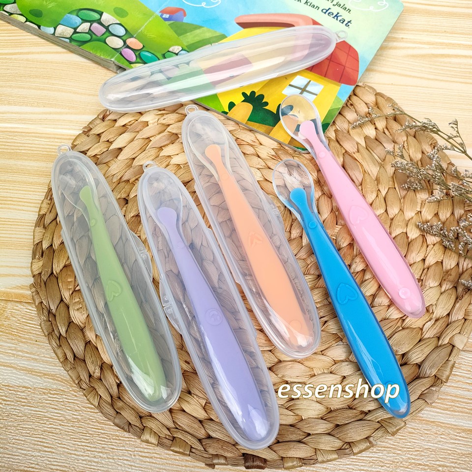 SENDOK SILICONE makan bayi silikon lentur lembut mpasi