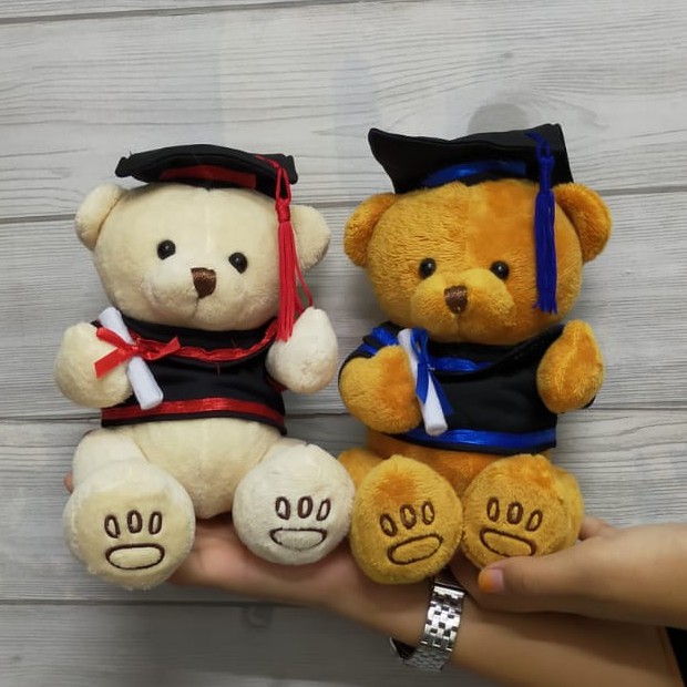 Boneka Bear Wisuda Jointed 17cm/boneka toga/boneka graduation/boneka lucu/florist