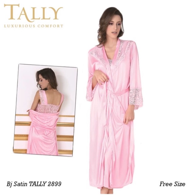 Baju Tidur Kimono Satin + Lingerie seksi TALLY 2899 Premium satin