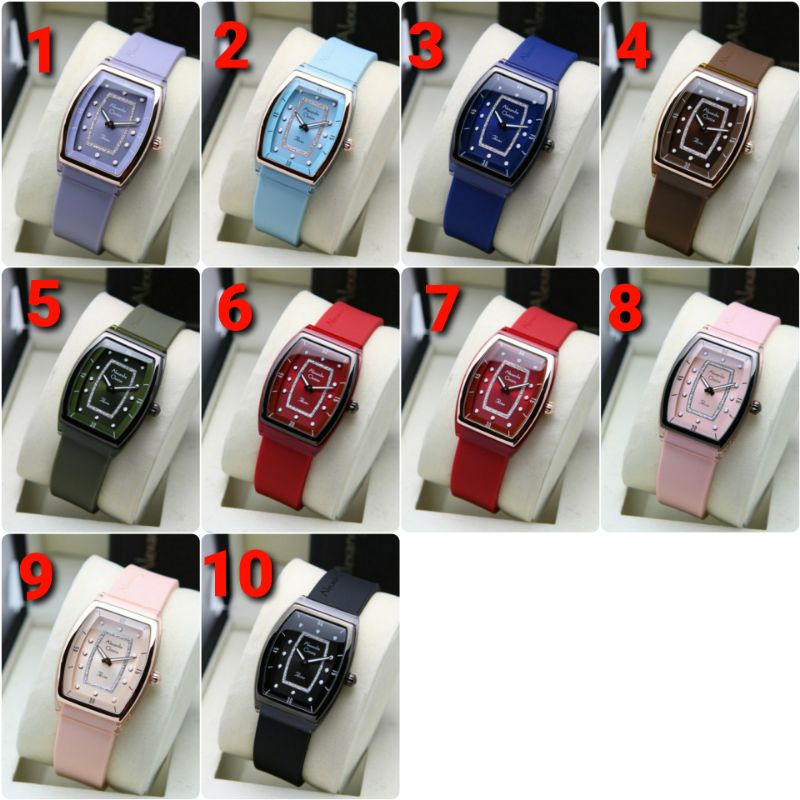 ORIGINAL GARANSI RESMI 1 TAHUN JAM TANGAN WANITA ALEXANDRE CHRISTIE ANALOG RUBBER STRAP ARLOJI WATCH