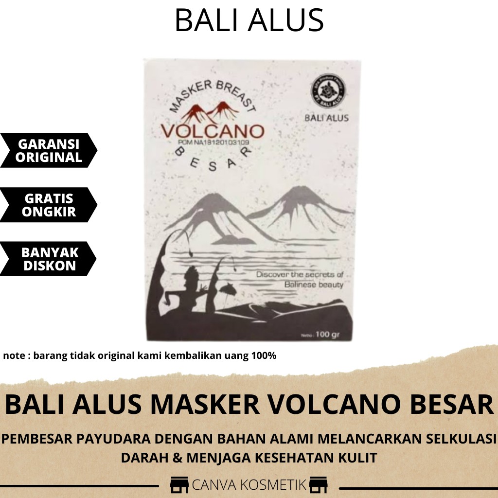 Masker Bali Alus - Pembesar Payudara Ori 100 % BPOM Volcano Breast Mask 100 gr