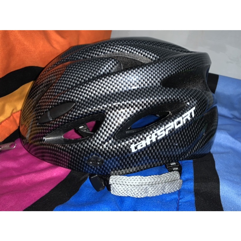 (COD) Paket Bersepeda Mantap Helm Sepeda MTB roadbike original taffsport dewasa unisex allsize + aksesoris/accessories sepeda lainnya _ merah &amp; carbon terbaru termurah terlengkap