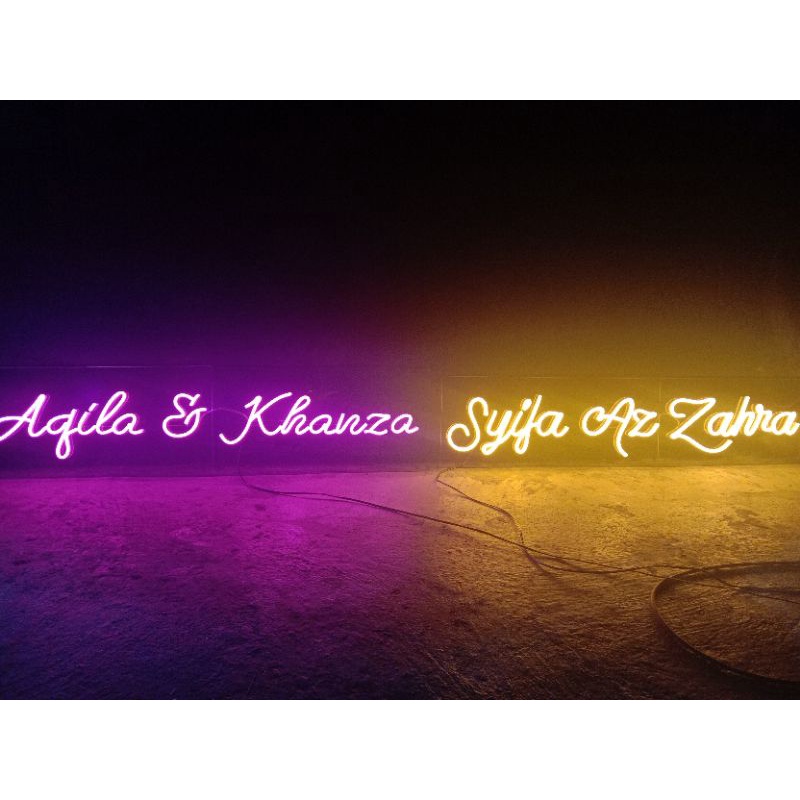 Neon flex custom tulisan menyala (HARGA PER HURUF), lampu hias dekorasi, lampu led neon sign estetik
