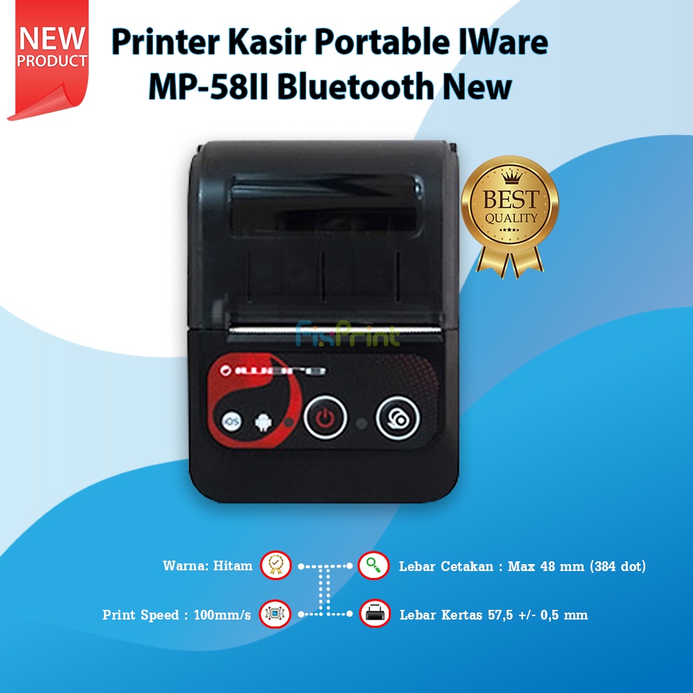 Printer Thermal Mobile Bluetooth MP58II RPP02N New Printer Kasir Portable IWare MP-58II