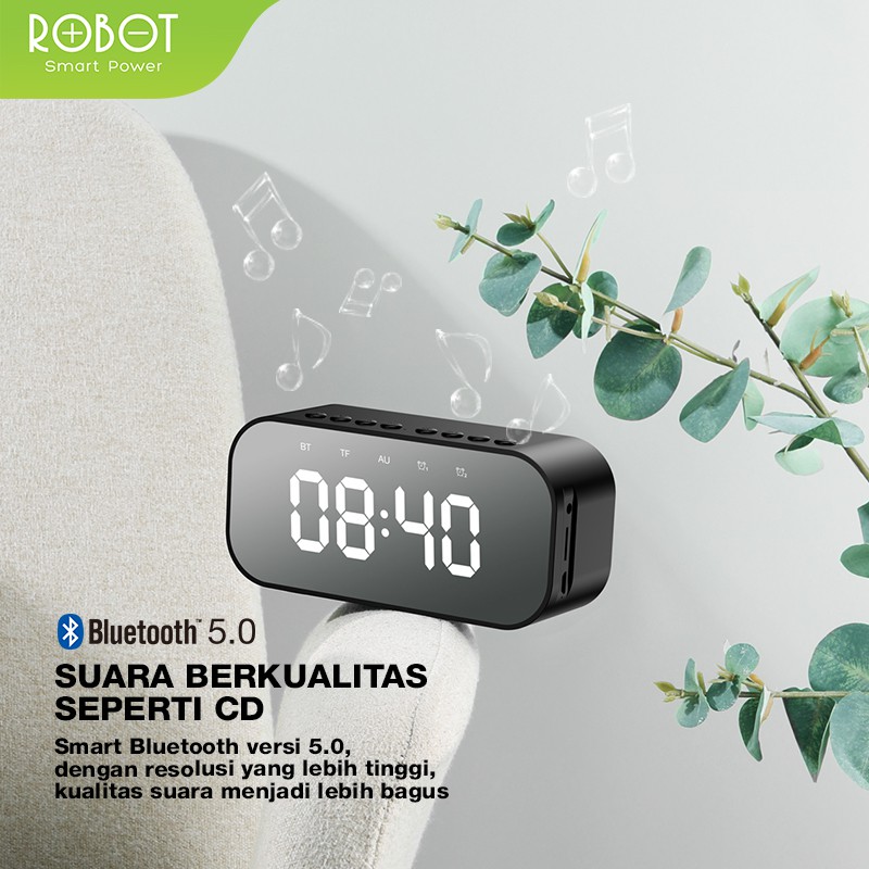 Speaker Bluetooth Robot RB550 Portable Wireless Bass Mini Stereo Original - LED Display Alarm ori